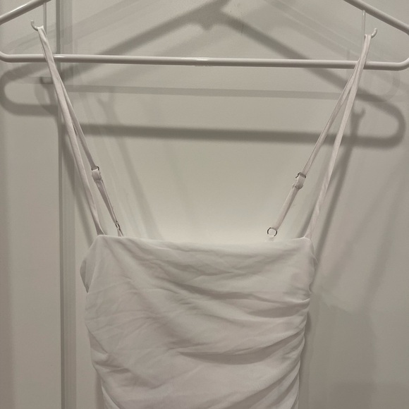 SNDYS Simone Ruched Mesh Dress in White.Size XS - Picture 8 of 14
